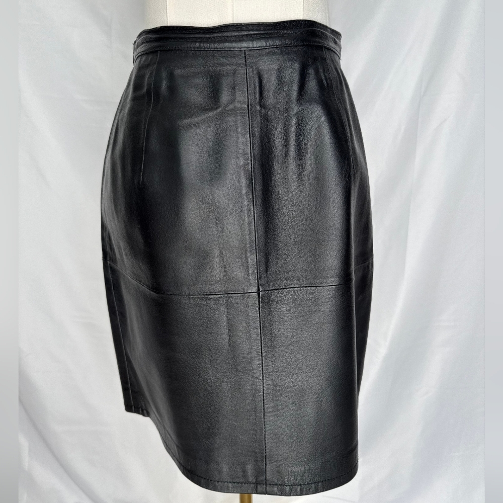 ​Shape FX Black Leather Pencil Skirt Size 6